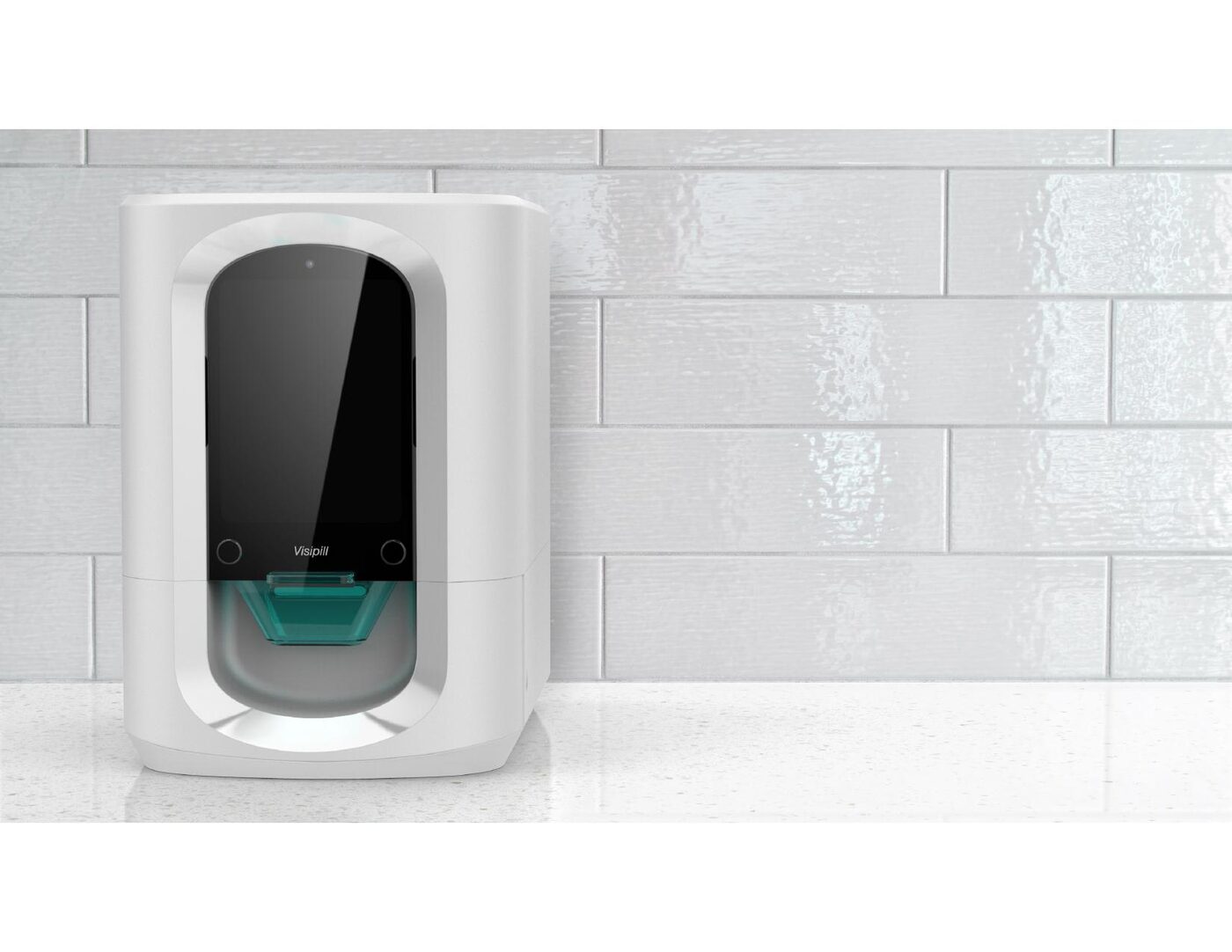 Visipill smart medication dispenser on a kitchen counter